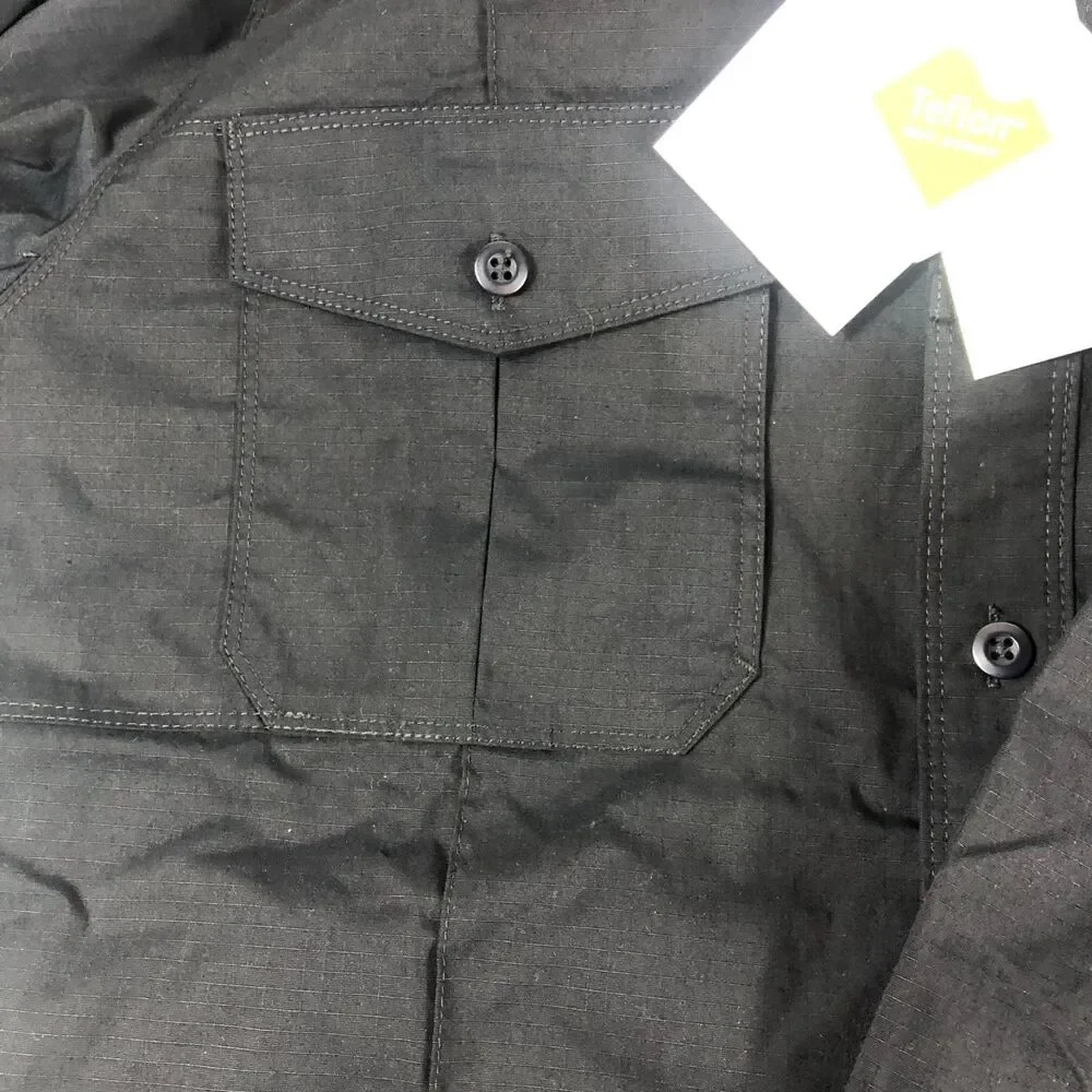 NWT Galls Women's G-Flex Class B Convertible Sleeve Shirt Black LG LNG